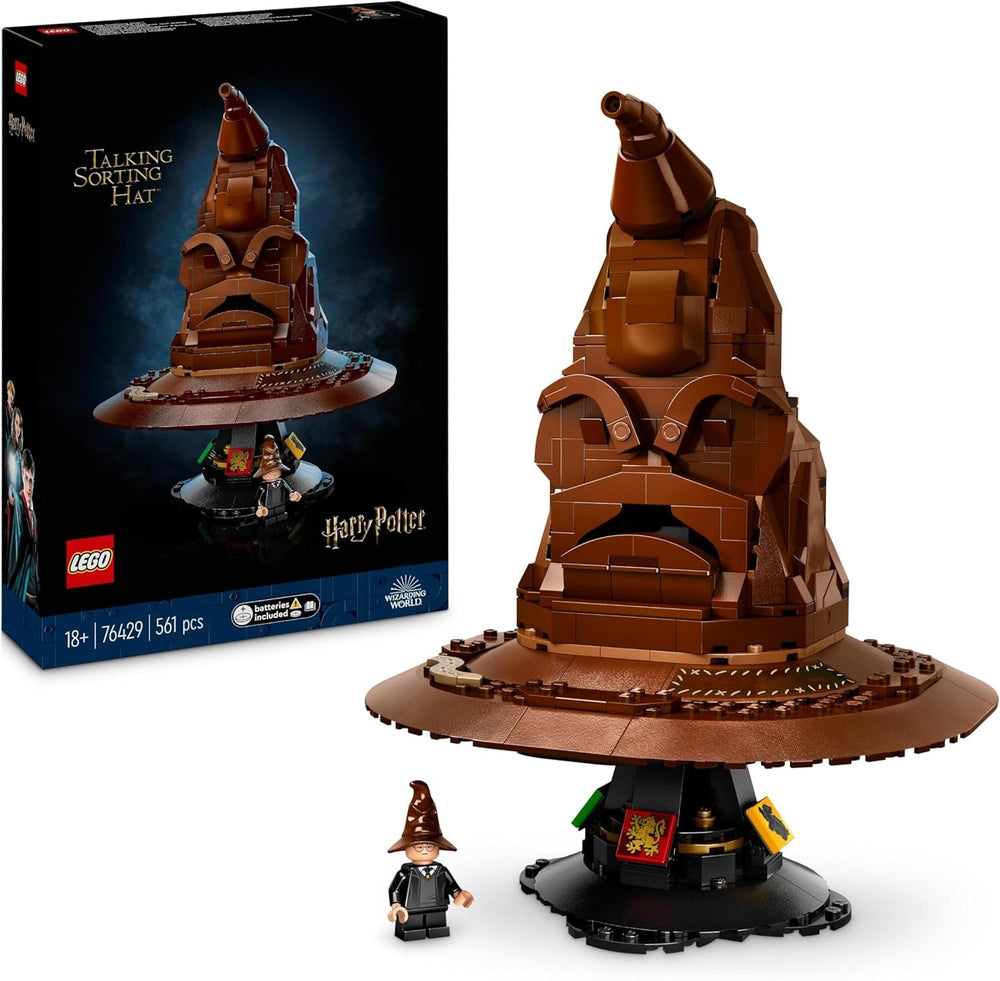 LEGO Harry Potter Sprechender Hut Hogwarts-Modell für Erwachsene Filmgeschenk für Frauen Männer Mama Papa 31 zufällige Klangkombinationen sortiert Sie in Ihr Hogwarts-Haus 76429 Bausätze Besuchen Sie den LEGO-Store Single