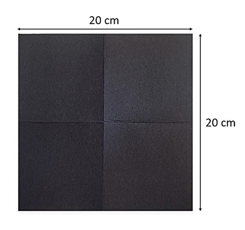 Saten Ser22104961 Coktail, șervețel 20 X 20, 2 straturi, 1/4 fold, 100 șervețele, Punta-Punta, negru