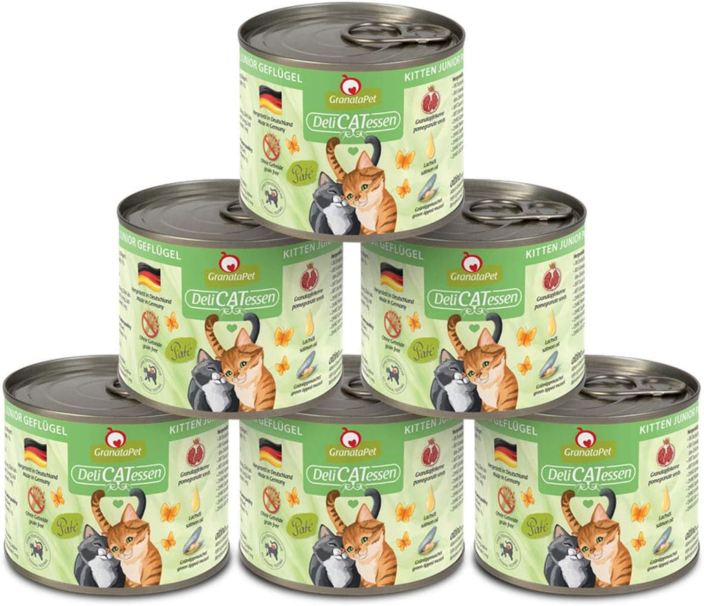 Granatapet Delicatessen Chicken PUR, hrană umedă pentru pisici, hrană fără cereale & fără zahăr adăugat, hrană pentru pisici cu conținut ridicat de carne & uleiuri de înaltă calitate, 6 X 400 G