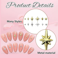 400 Pcs Stern Nail Charms Gold Silber, Charms Nägel Zubehör, Nagel Deko, Nail Art Zubehör, Nagel Charms, Nagel Steine, Nail Design, Charms Für Nägel