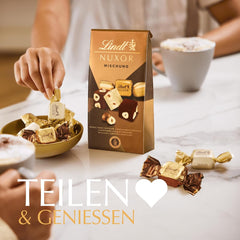 Lindt-Schokolade | Mischung für Beutel NUXOR | 103g | Cremige Gianduja-Schokoladenwürfel in drei Sorten mit gerösteten ganzen Haselnüssen | Schokoladengeschenk