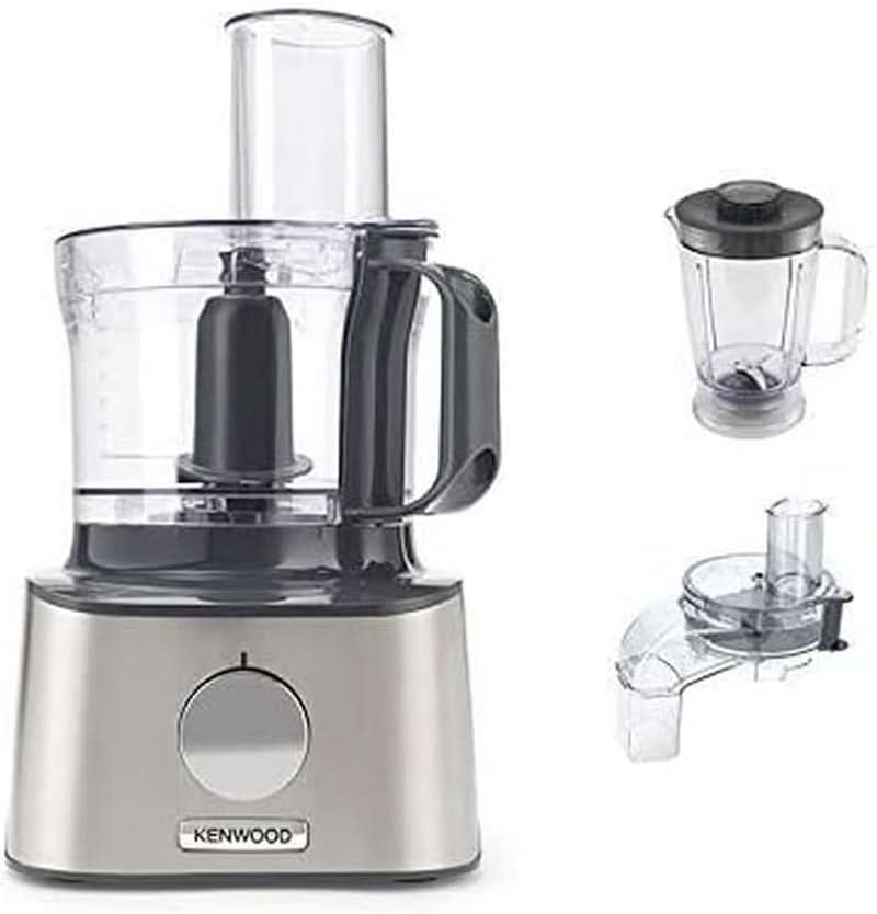Robot de bucătărie compact Kenwood Multipro Compact+ FDM315SS, lamă din oțel inoxidabil Mama si Copilul Naty Shop Gri Pachet de accesorii XL Cu funcție de servire directă