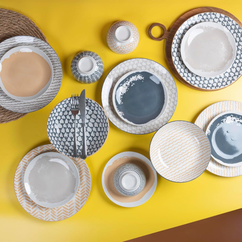 Soho 18-teiliges Geschirrset aus Porzellan, 6 verschiedene Sitzplätze