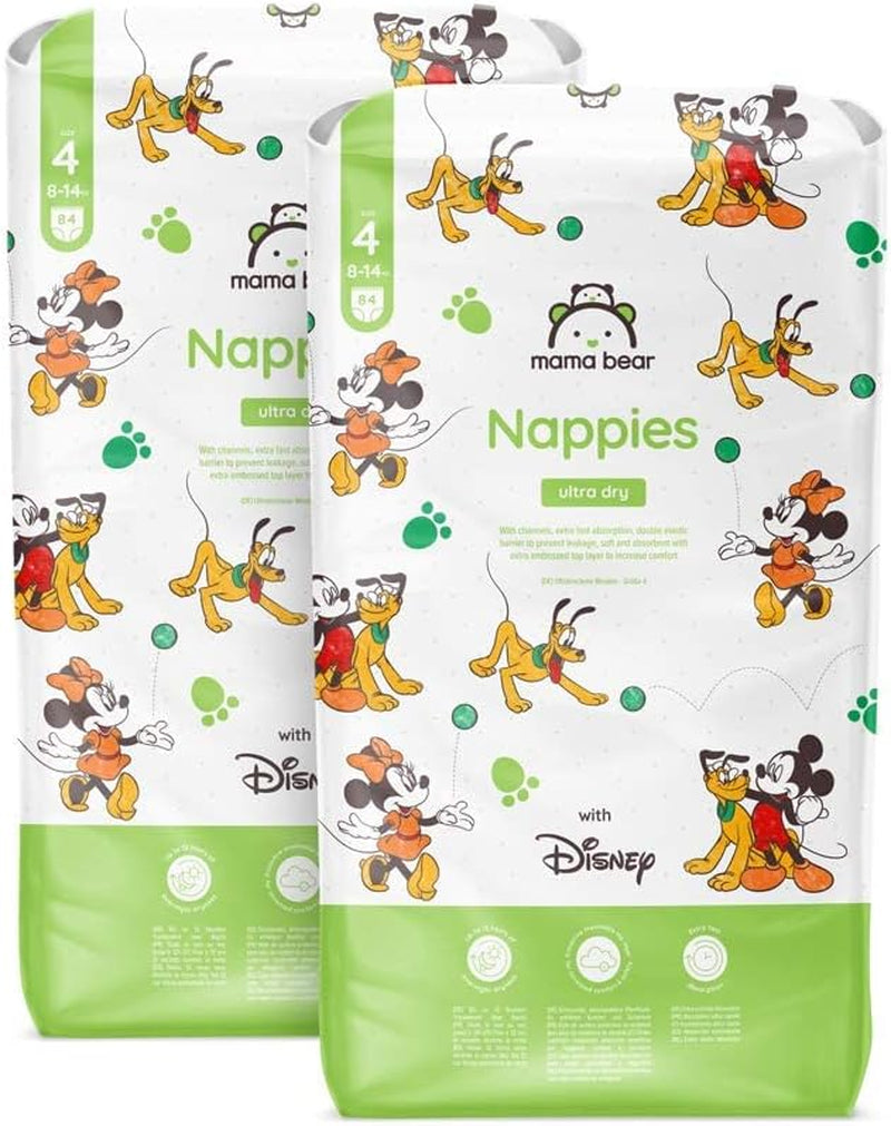 Amazon-Marke: Mama Bear Disney Ultra Dry Windeln, Größe 3 (4–9 kg) – Monatsbox, Weiß, 172 Stück (2 Packungen mit 86 Stück)