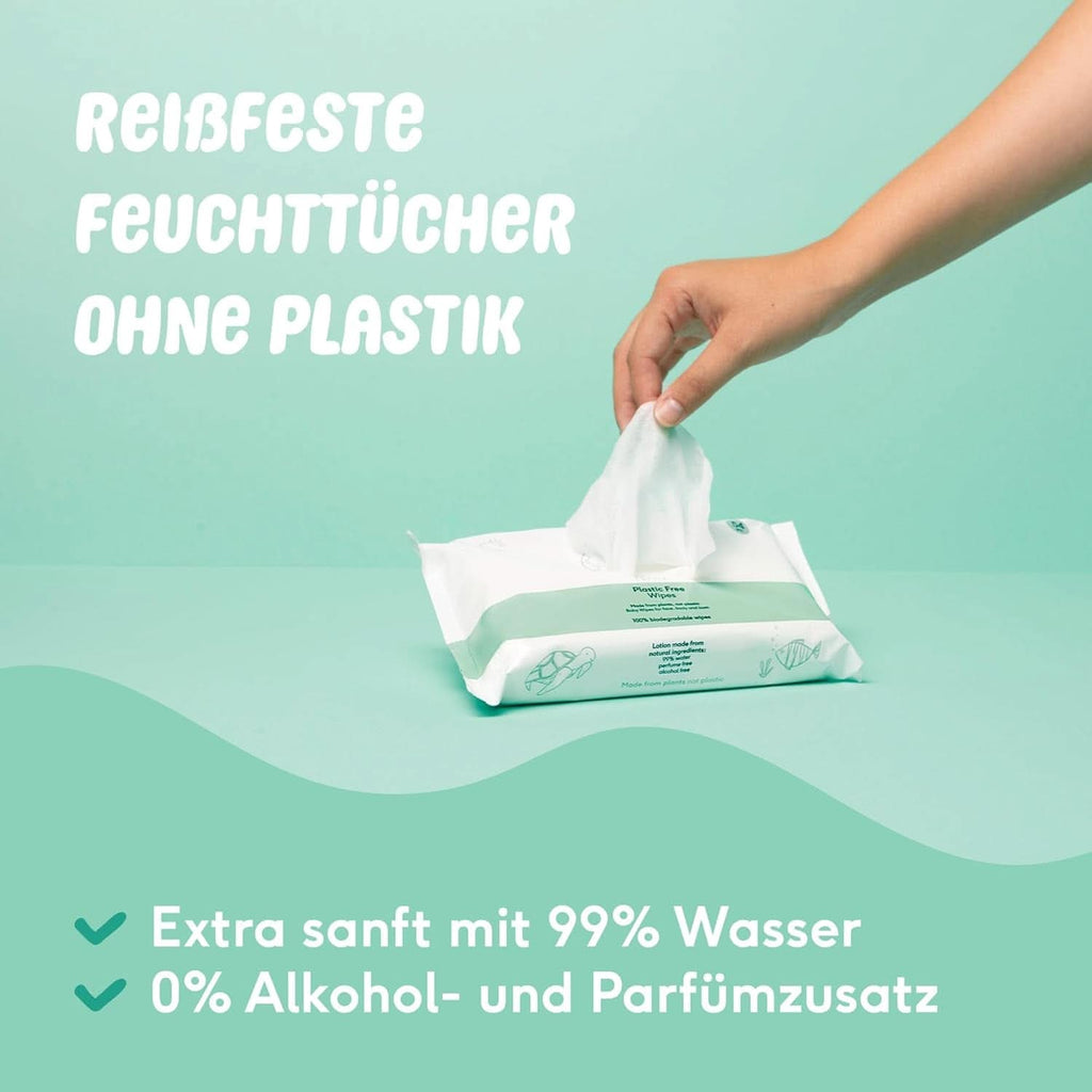 Naïf Plastikfreie Feuchttücher 432 Stück (8Er X 54 Feuchttuch) - Pflege Für Babypo, Körper Und Gesicht - 99% Aus Wasser - 0% Parfüm Und Alkohol - Nachhaltige Feuchttücherbox Eukalyptus Sensitiv Naty Shop