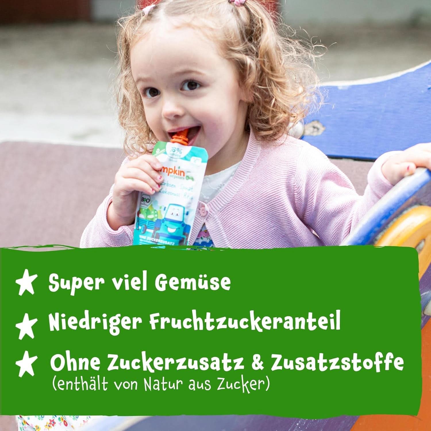 Pumpkin Organics 24Pack, Bio-Gemüsepüree, ohne Zuckerzusatz, für Babys ab 6 Monaten, 24 x 100 Gramm Mutter und Kind Naty Shop