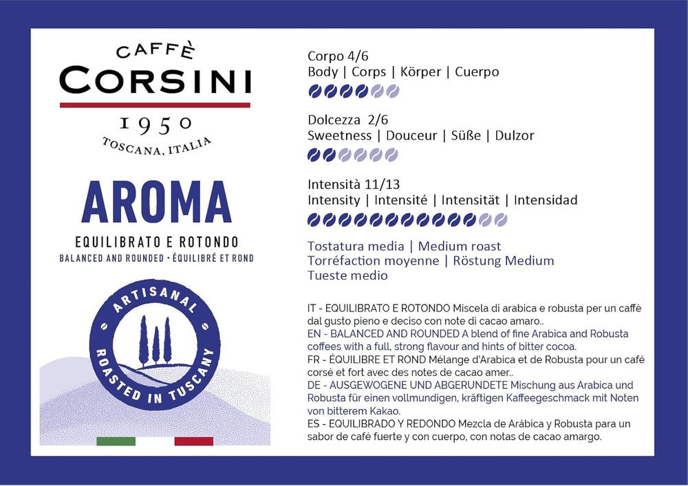 Caffè Corsini - Set Aromatische Kaffeebohnen Der Perfekte Morgen, Ausgewählter Kaffee, 2x500g + 1Kg Gesamtes Set 2Kg