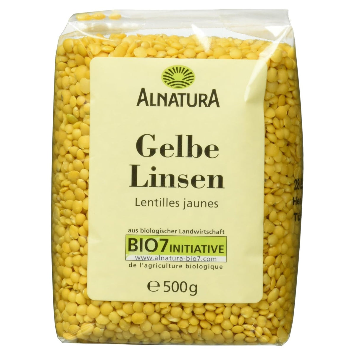 Bio gelbe Linsen, 500g