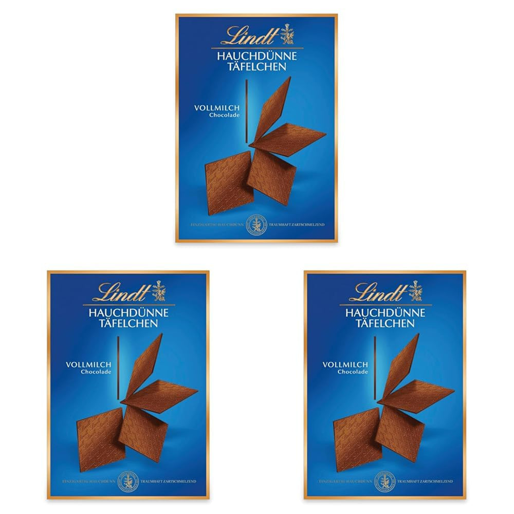 Lindt Chocolate Ultradünne dunkle Schokoladenriegel | 125 g | Ultradünne Tafeln feinster dunkler Schokolade | Besonders dünn und fein | Schokoladengeschenk (1 Packung)