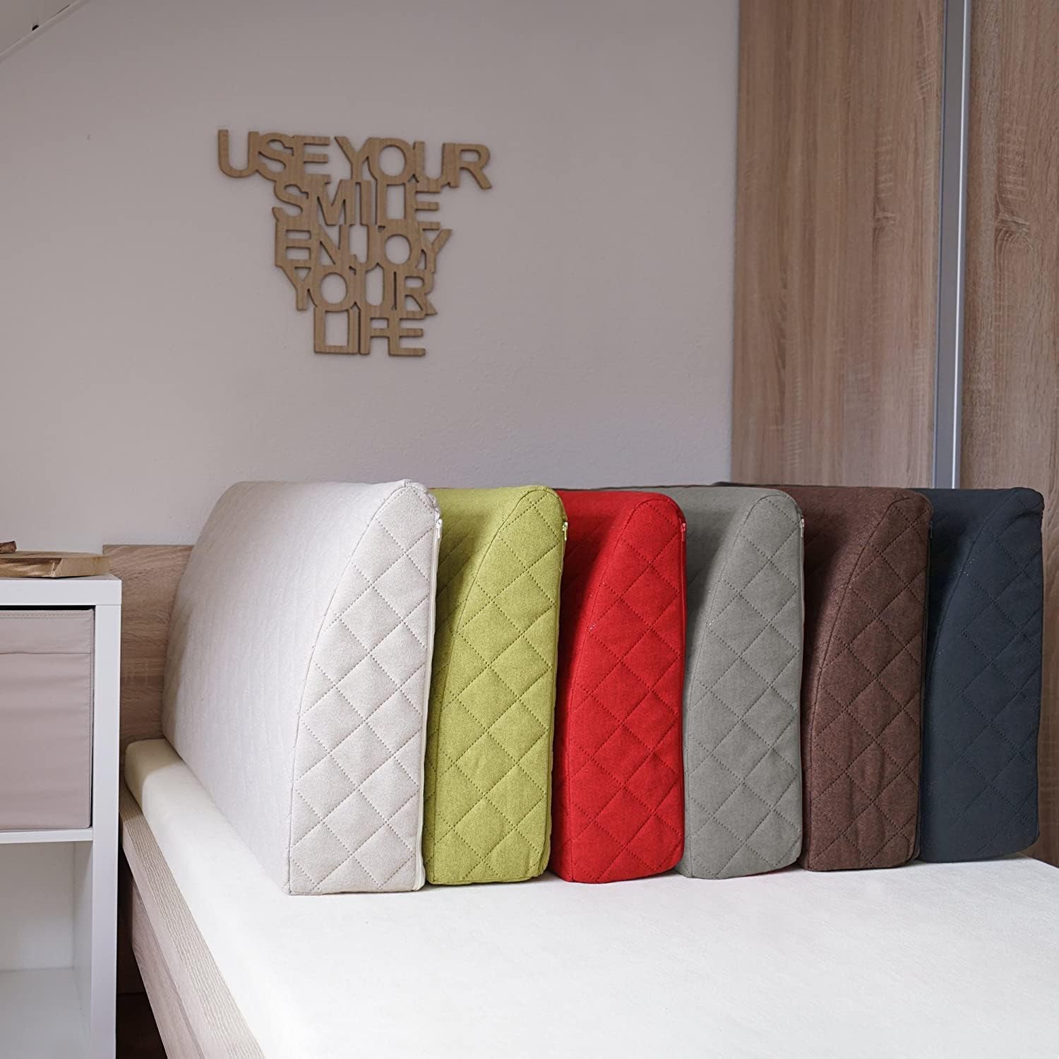 Sabeatex® spătar pentru pat, pernă de canapea, pernă de spătar pentru mobilier de lounge sau palet în 5 culori la modă. Lungime 90 cm, înălțime 45 cm Culoare: (gri) Perne lombare Naty Shop