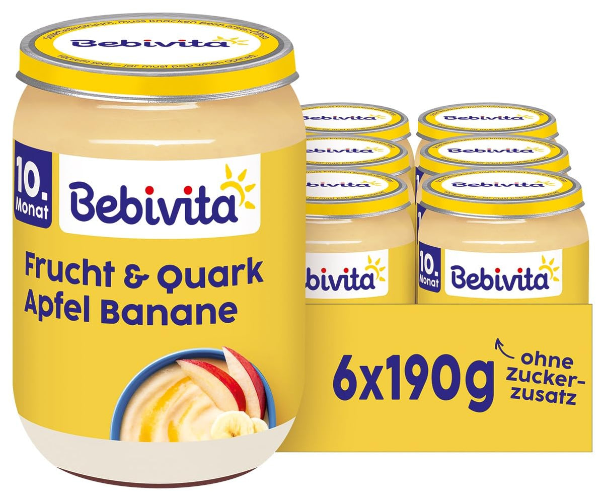 DUO Obst und Joghurt/Quark Apfel-Banane/Quark, 190g 6er Pack (6x190g)