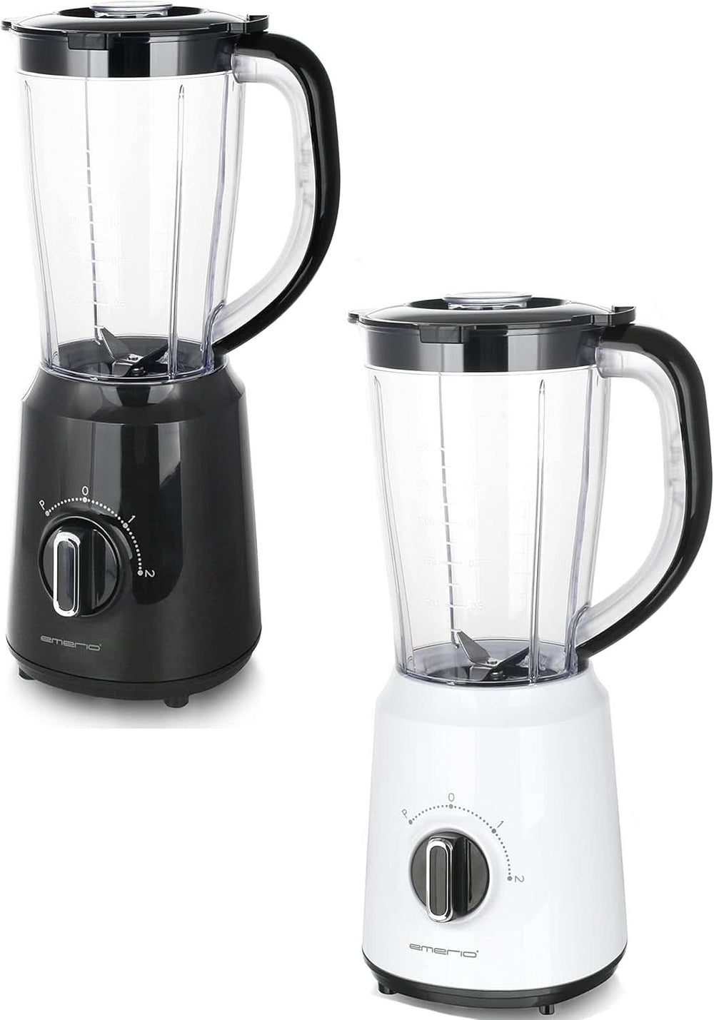 Emerio Standmixer BPA Frei Crush Ice Funktion 1.5L Behälter 2 Geschwindigkeiten + Pulse Funktion Messereinheit Aus Edelstahl Sicherheitsschalter Geschirrspülgeeignet 500 Watt BL-12816.8 Schwarz Bucatarie Naty Shop