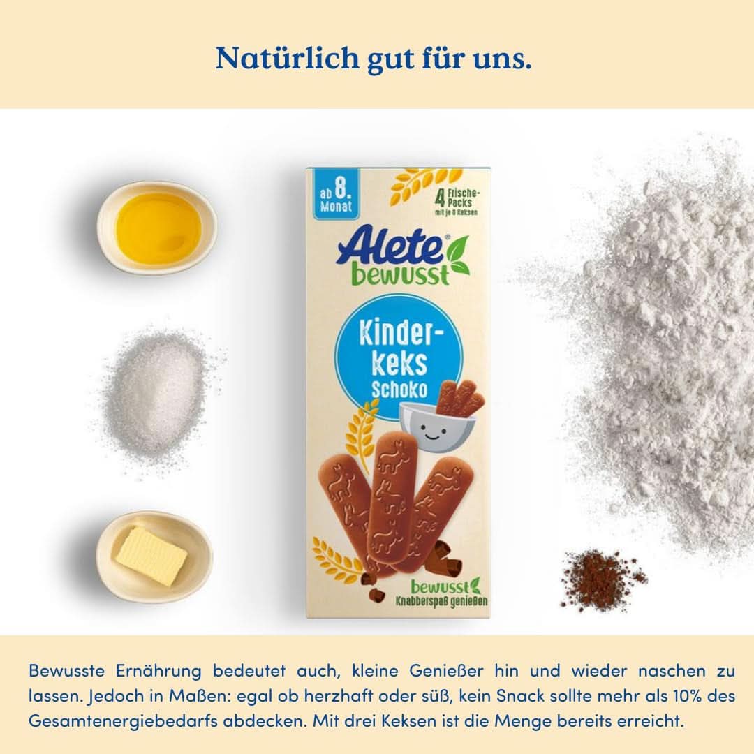 Alete bewusst Schokolade mit Keksen für Kinder, ab dem 8. Monat, Mutter und Kind Naty Shop