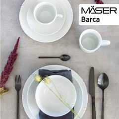 Mäser Kombiservice, Porzellan Barca, Weiß Seturi vesela masa Naty Shop