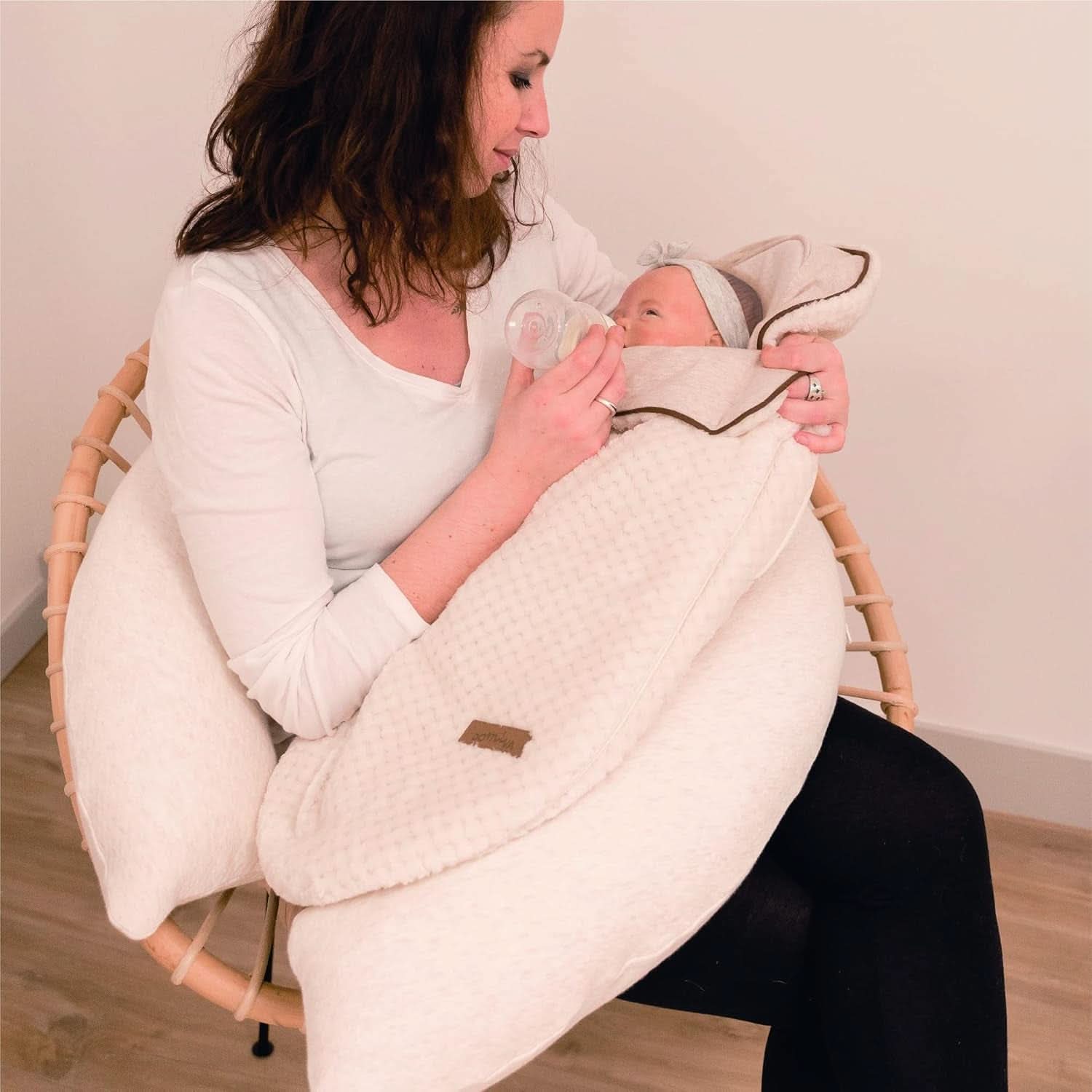 Multifunktionales Stillkissen, 4 in 1, Soft Nova, beige, Einzelkissen: 202 cm, Sessel, 40 x 75 x 22 cm Zubehör Essen und Stillen Bebe Naty Shop