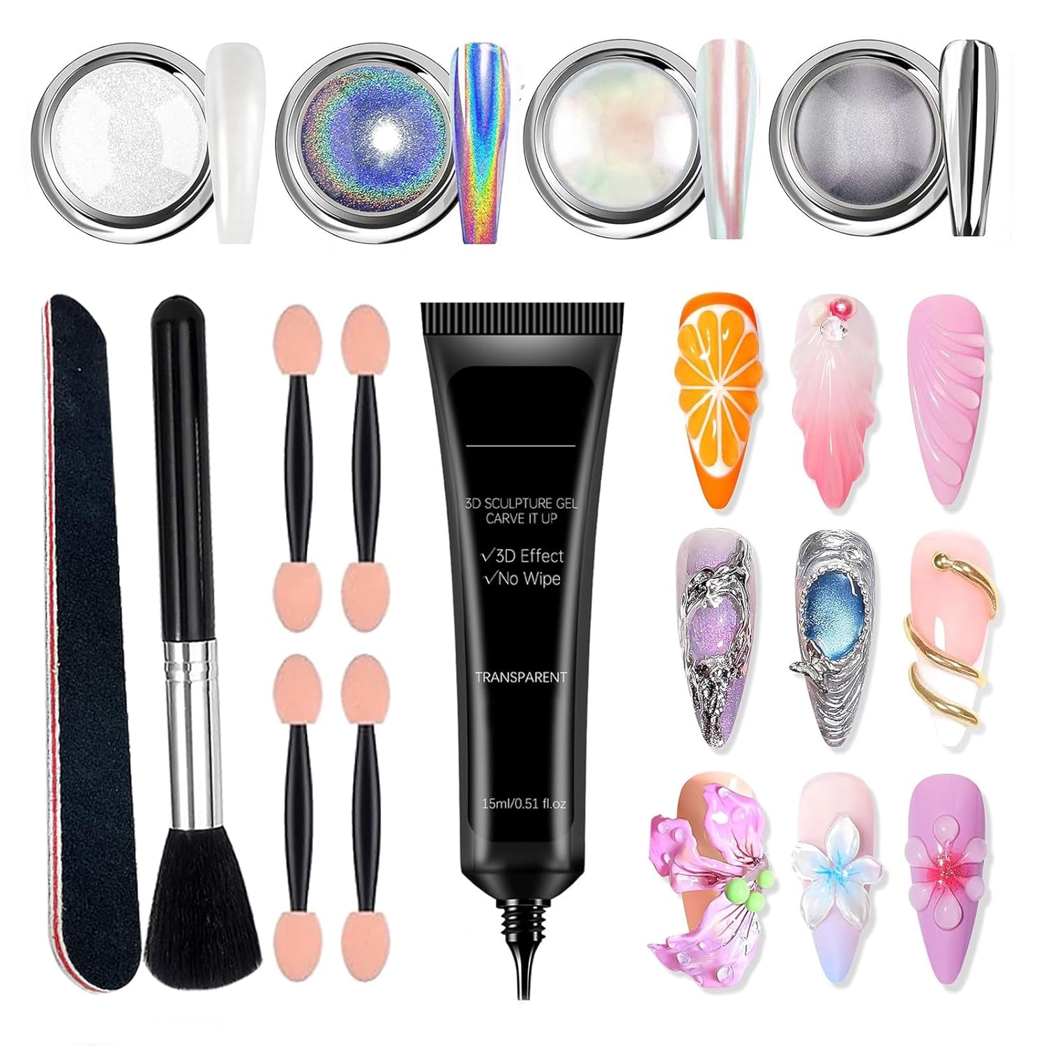 GZSY Nail Art Strasssteine Nagel Perlen Weiß 12Raster Nagel Charms Nageldesign Zubehör Perle Nail Art