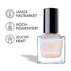 ANNY Nail Polish – Hochwertiger farbiger Nagellack mit langanhaltendem Glanz, splitterfest und schnell trocknend, Farbe: Opalescent – ​​15 ml