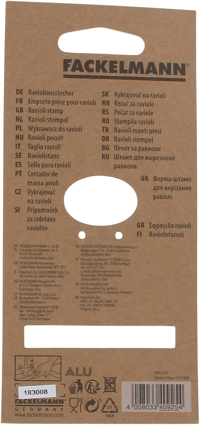 Fackelmann 40925 Ausstechform für Ravioli, rund, 3,5 cm