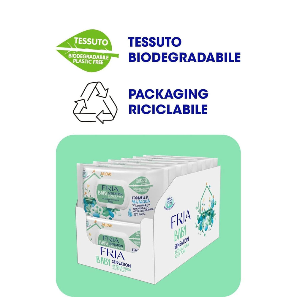 Baby Sensation Windelwechseltücher mit reinem Wasser, 98 % gereinigte Wasserformel mit hautreinigender Wirkung, dermatologisch getestet, Sparpaket Baby Wet Wipes Naty Shop