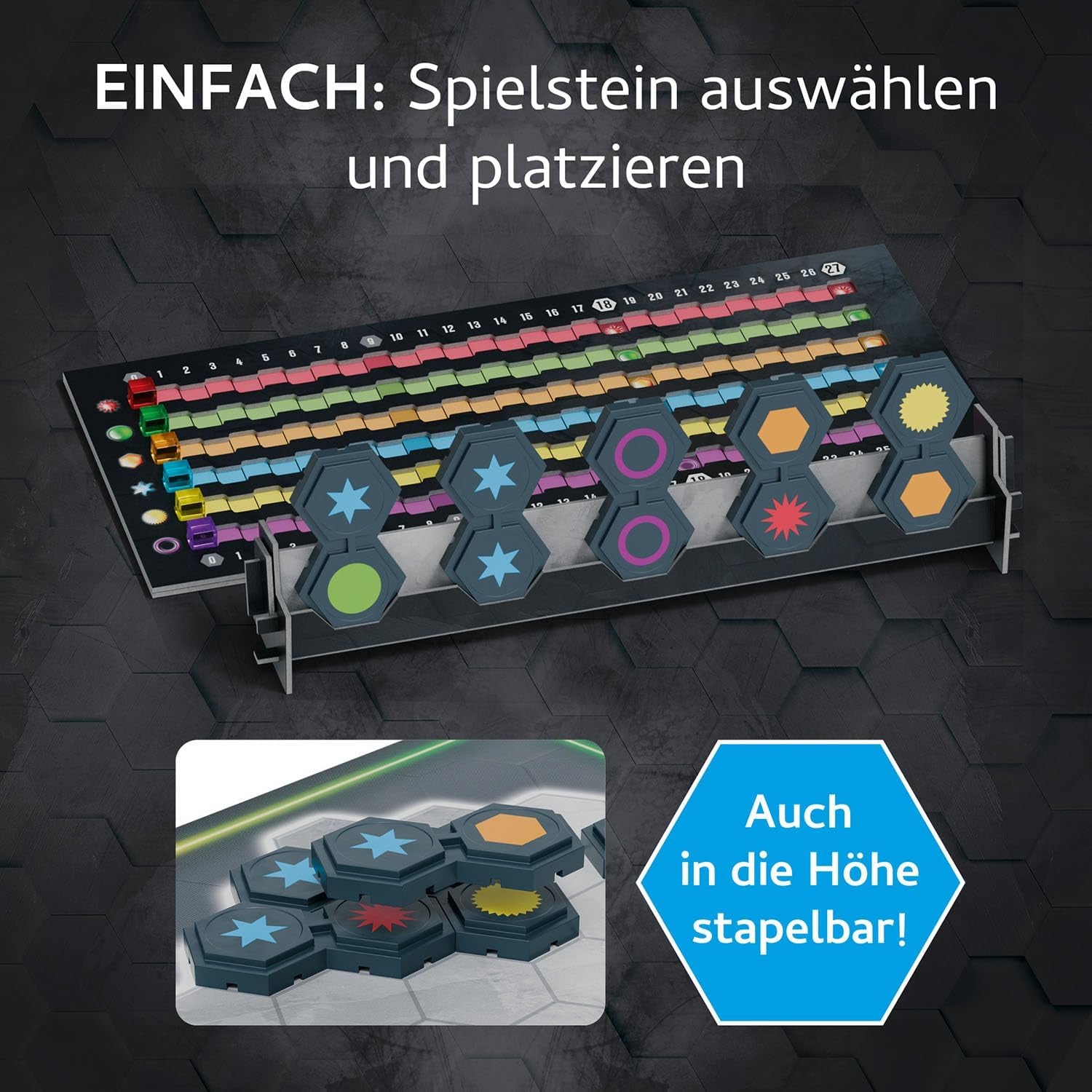 KOSMOS 684006 Einfach geniales 3D mit hochwertigen 3D-Steinen. Neue Möglichkeiten entdecken, Brettspiel für die ganze Familie ab 10 Jahren, Geschenk, Familienspiel für 1-4 Spieler, Partyspiel