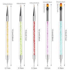 Sularpek 5 Stück Nagel Pinsel, Nageldesign Pinsel, Dotting Tool, Nail Art Liner Pinsel, Nagelverlängerung Gelpinsel, Nagelbürste Für Punktierungen, Zeichnen, Für DIY Nail Art Design