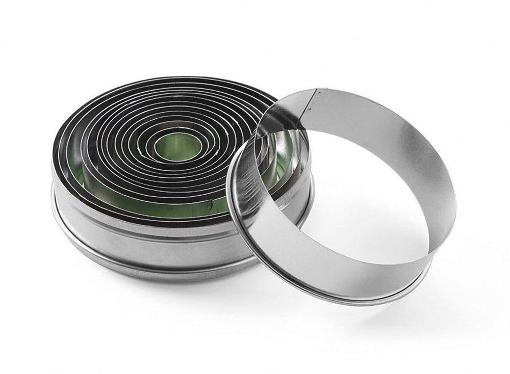 HENDI Ausstechformset, mit Zackenrand, 14er Set, ø120x(H)35mm, Edelstahl