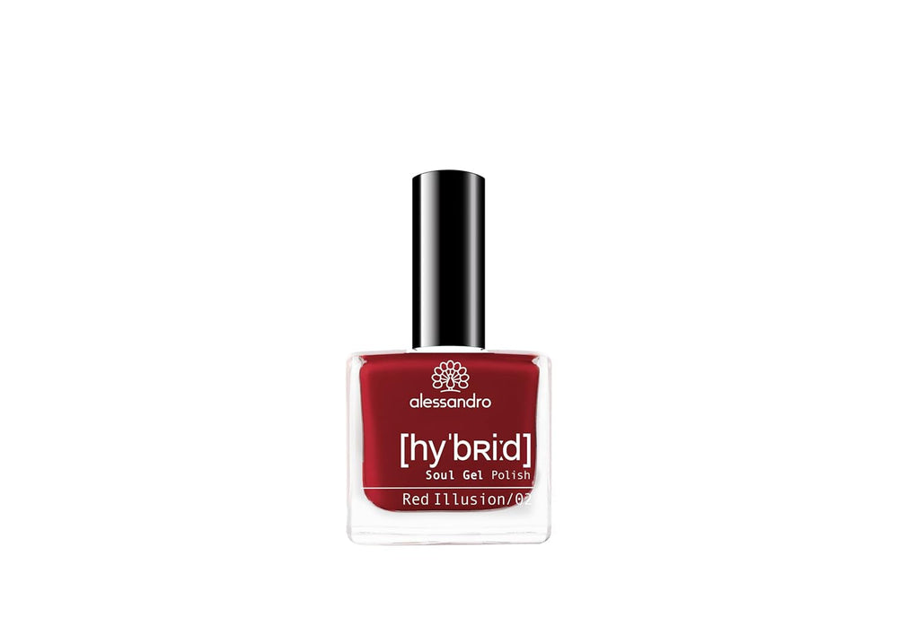 Oja HYBRID alessandro Rouge Noir - Roșu închis-Negru - Unghii perfecte în doar 3 pași, fără LED - rezistă până la 10 zile! 8 ml