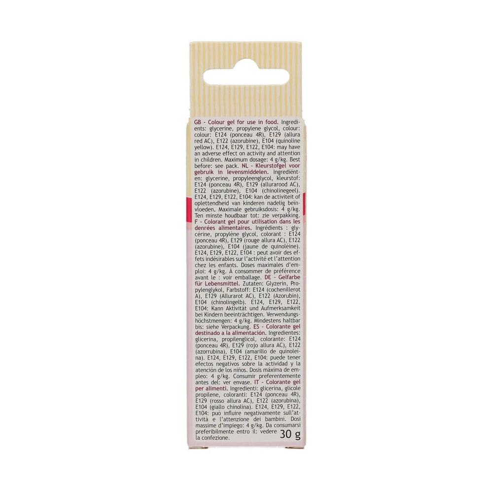 Colorant alimentar Funcakes, gel roșu: Colorant alimentar foarte concentrat pentru aluat, cremă, fondant și marțipan. Dozare ușoară. Picătură individuală pentru a crea culori vibrante. Halal. 30 g.