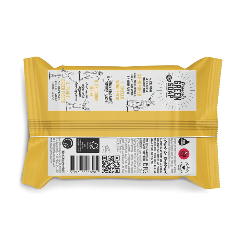 Marcel's Green Soap Handfeuchttücher, 60er-Pack – Vanille und Kirschblüte – auf pflanzlicher Basis – biologisch