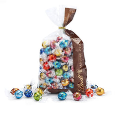 Schokoladenmischung LINDOR | 1371 g | Ca. 109 Kugeln: Milchschokolade und LINDOR-Kugeln mit Erdbeercreme | 1 kg Beutel, ca. 80 Schokokugeln weiße Schokolade mit Erdbeercreme