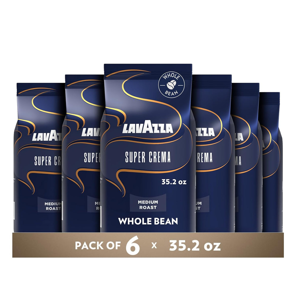 Lavazza Super Cream Espresso Bohnen - 2,2 lb. Beutel (6er Pack)