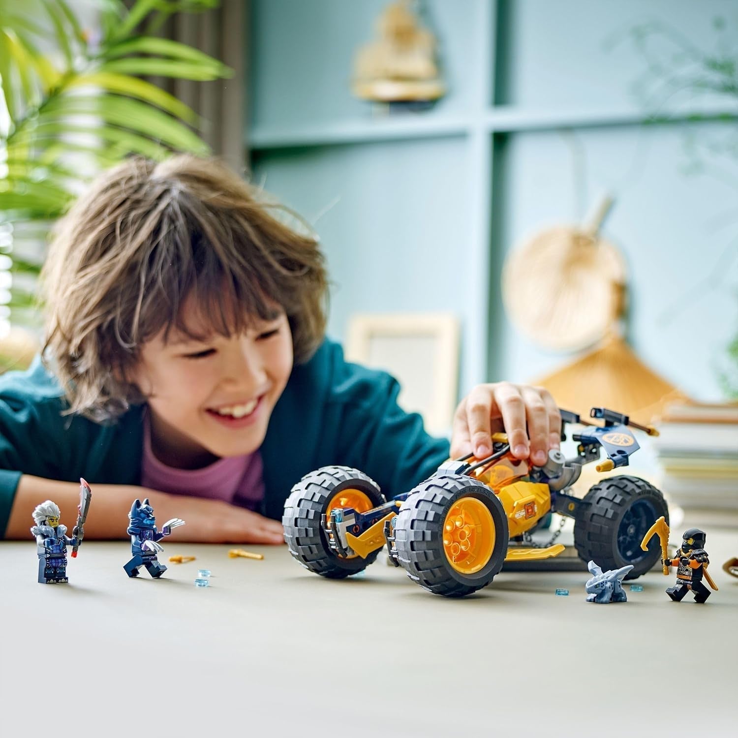 LEGO NINJAGO Arins Ninja-Offroad-Buggy, Ninja-Spielzeug mit Auto, Drache und 4 Minifiguren, Buggy-Modell-Abenteuerset für Kinder, Geburtstagsgeschenk für Jungen und Mädchen ab 7 Jahren 71811 Bausätze Beuche den LEGO-Store