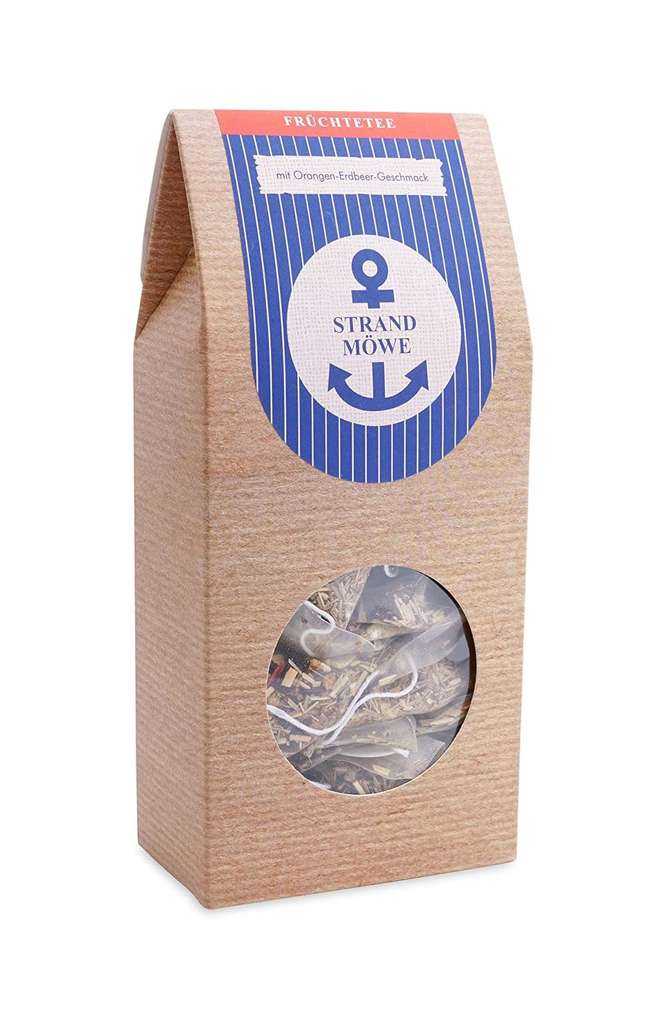 Ceai de fructe în pliculețe piramidale Portocale și căpșuni - Strandmöwe 15 pliculețe Mehr Meer Sylter Teekontor