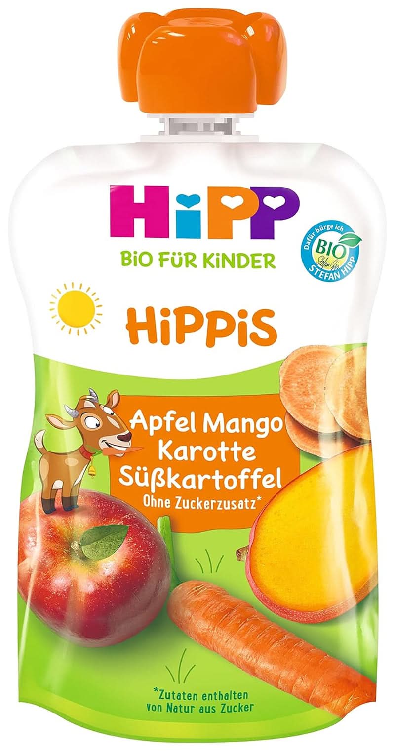 Hipp Äpfel Mango Süßkartoffeln Karotte - Bennie Bock, 6er Pack (6 x 100 g) Mutter und Kind Naty Shop