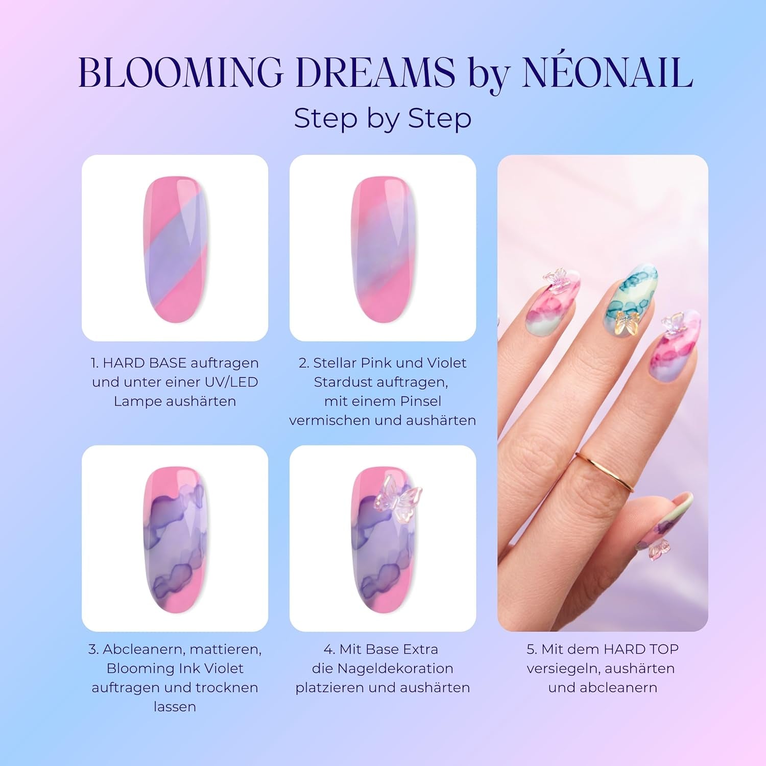 NÉONAIL Nageldekoration 3D Nail Art Schmetterlinge - Nail Charms - Nägel Selber Machen - Nails - Nageldesign Accessories - Nailart - Nail Art Zubehör - Nagel Deko - Nagelschmuck - Mehrfarbig