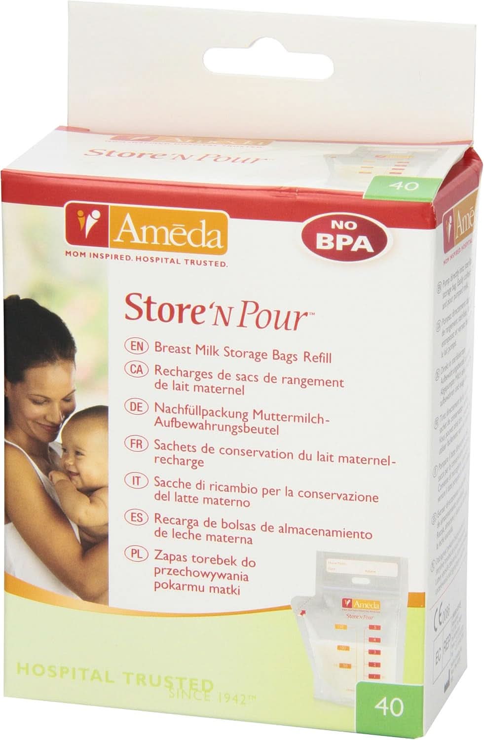 Beutel für Muttermilch - 40 Stück Lebensmittel- und Stillzubehör Bebe Naty Shop