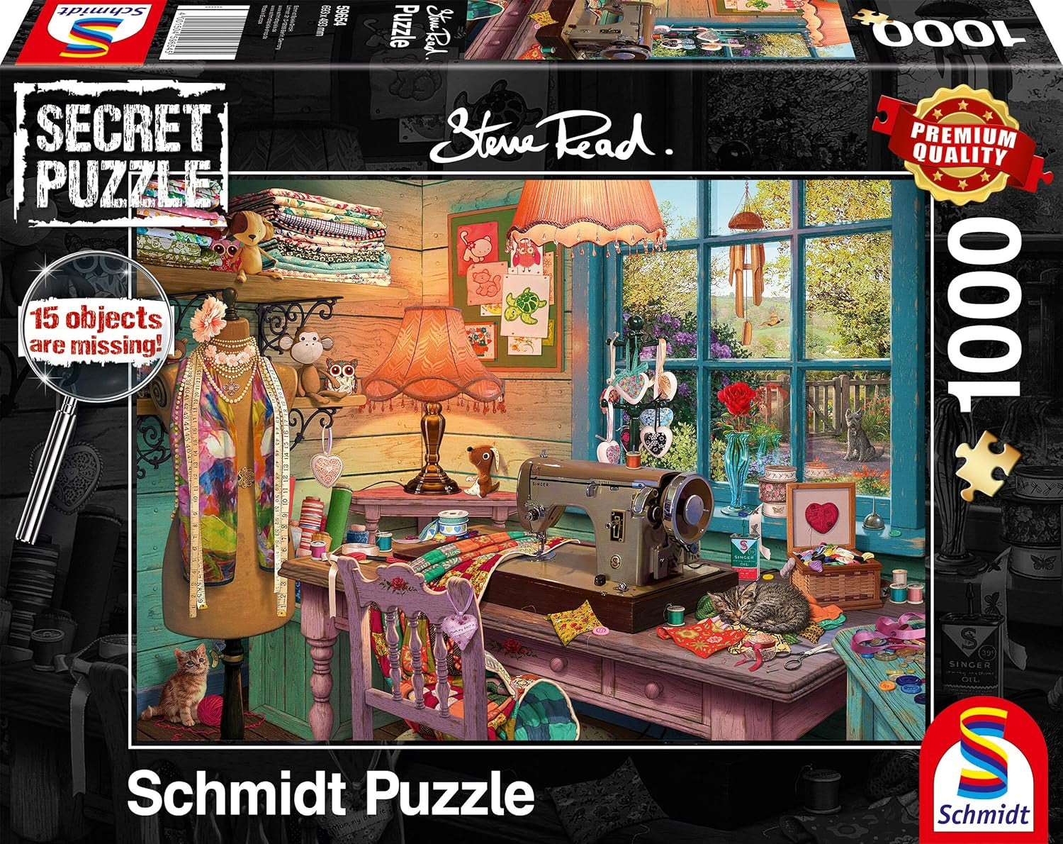 Schmidt Spiele 59654 Puzzle secret, În camera de cusut, puzzle jigsaw 1000 piese Puzzle Naty Shop Titlu implicit