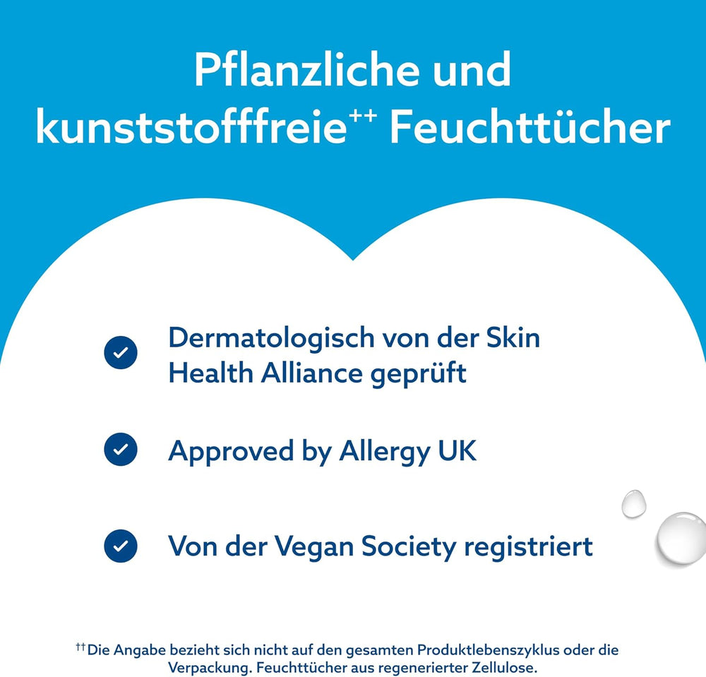 WaterWipes Sensitive+ Feuchttücher für Neugeborene und Babys, 540 Stück (9 Packungen), 3-in-1 Reinigung, Pflege, Schutz, 99,9 % Wasser, parfümfrei