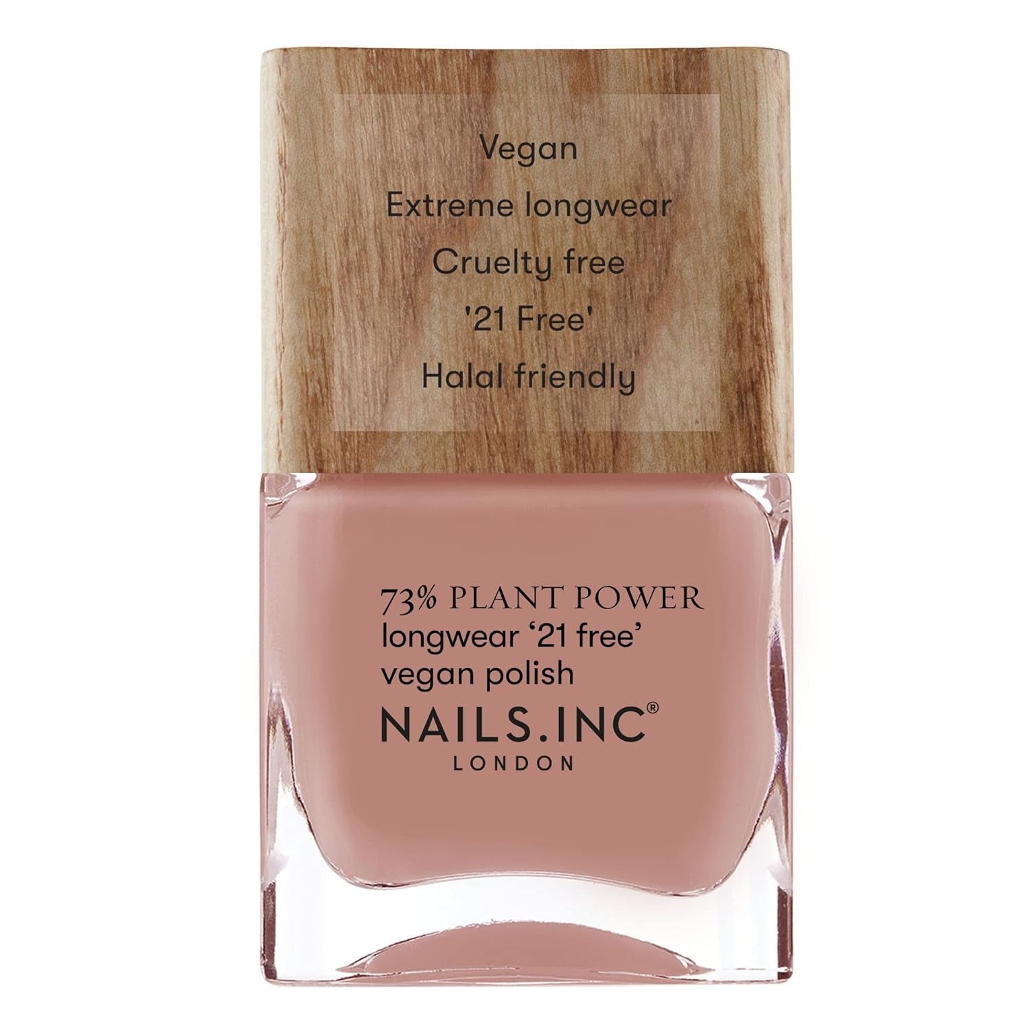 Nails Inc – GLOWING SOMMEWHERE Plant Power Veganer Nagellack – 73 % pflanzlich, 100 % vegan und frei von Tierversuchen – perfekte Maniküre, funkelnde Perle – für umweltfreundliche Nagelkunst