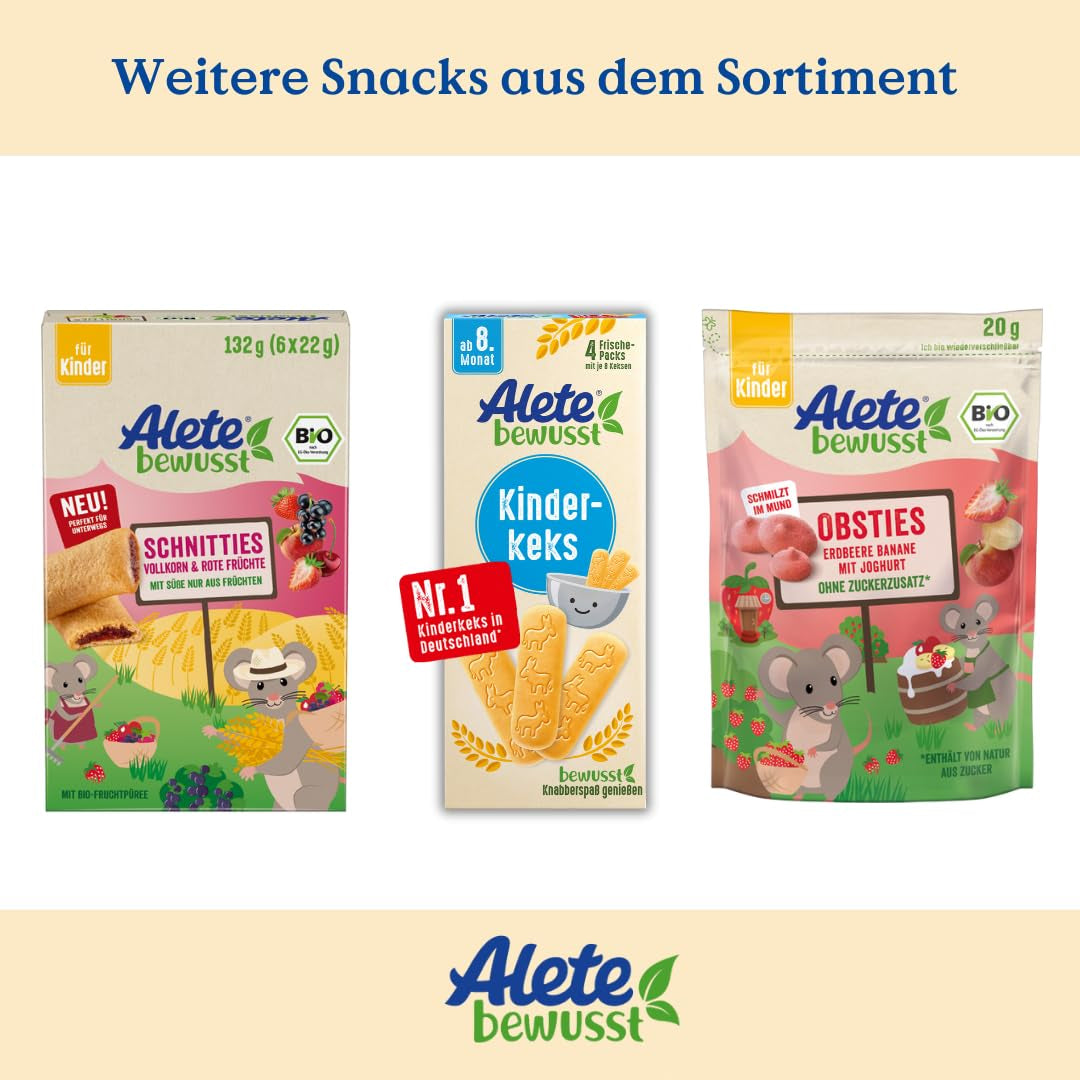 Alete geschnittene Bio-Kuchen mit Vollkorn und Apfel 6 x 22 g
