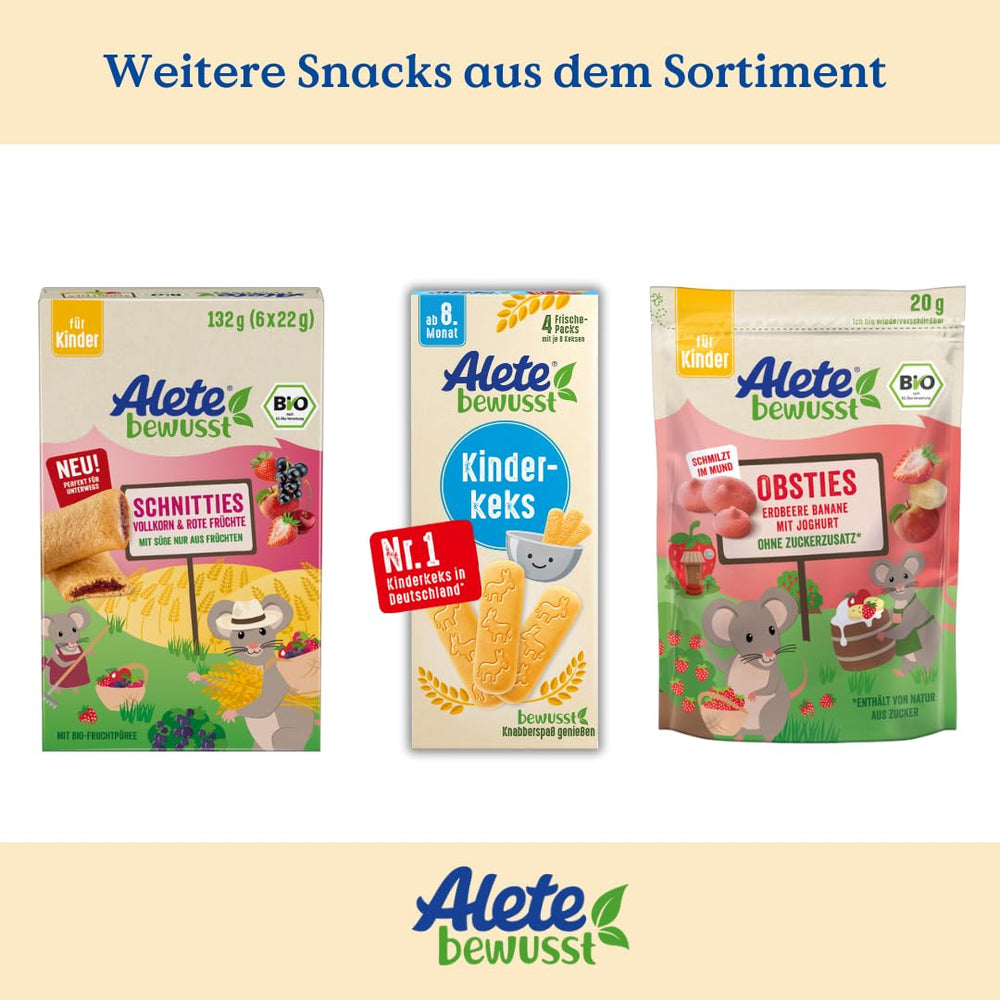 Alete geschnittene Bio-Kuchen mit Vollkorn und Apfel 6 x 22 g