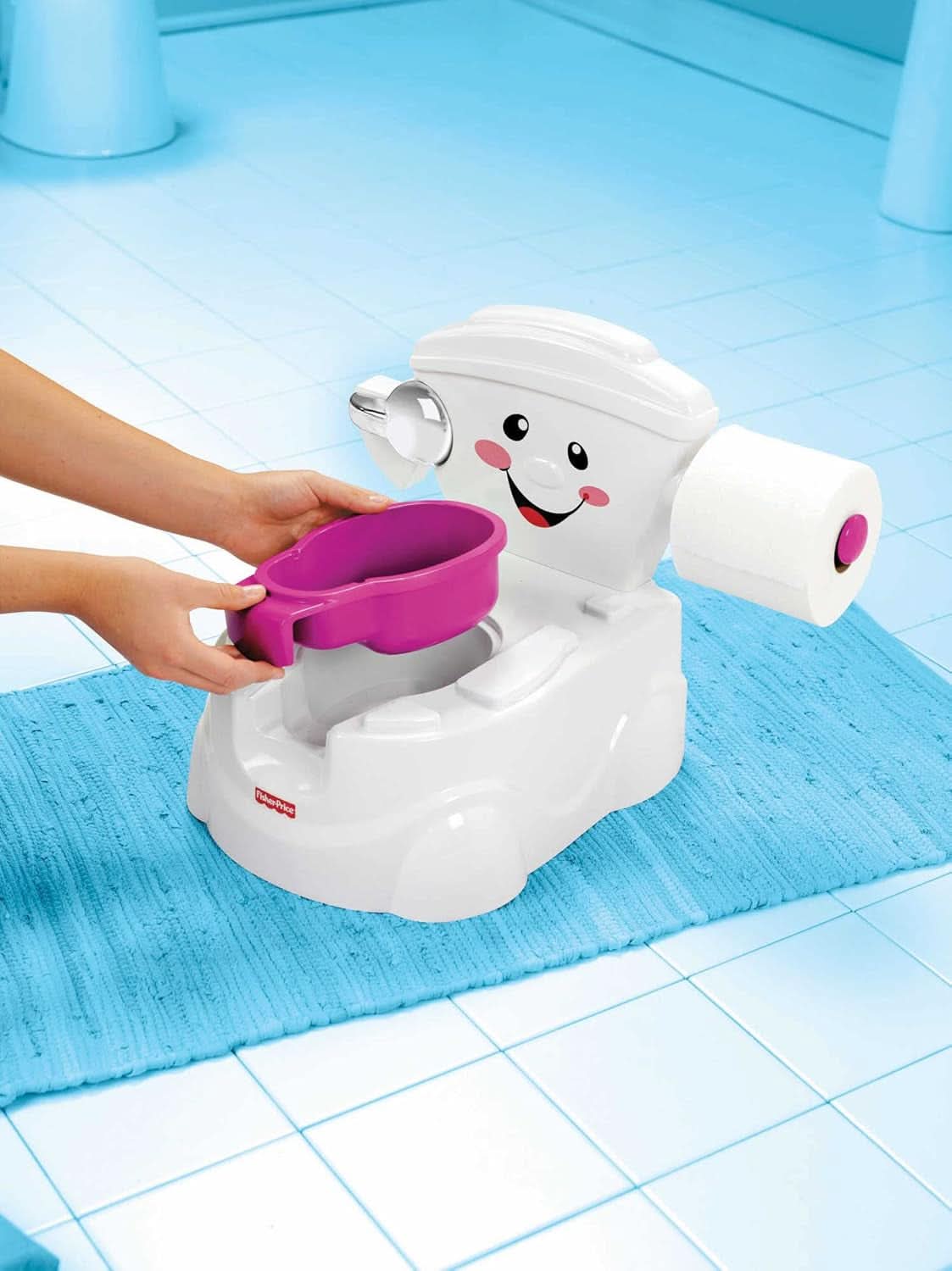 Fisher-Price Meine Erste Toilette, Baby Töpfchen, Mit Musik & Lustigen Sätzen, Tragbare Baby Toilette, Abnehmbarer Toilettenaufsatz, Deutsche Version, Ab 1 Jahr, P4326 Accessories Food and Breastfeeding Bebe Naty Shop