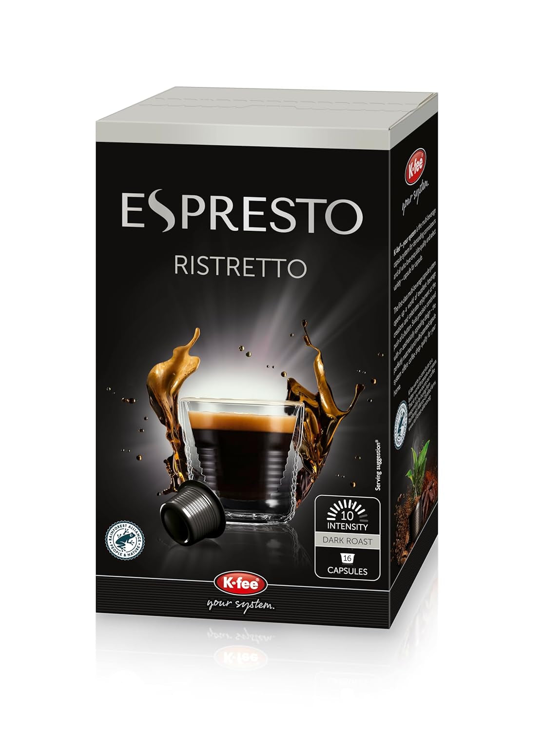 ESPRESTO Kaffeekapseln Ristretto, kompatibel mit K-fee & ALDI EXPRESSI*, vollmundig & intensiv, RFA zertifiziert, 96 Kapseln