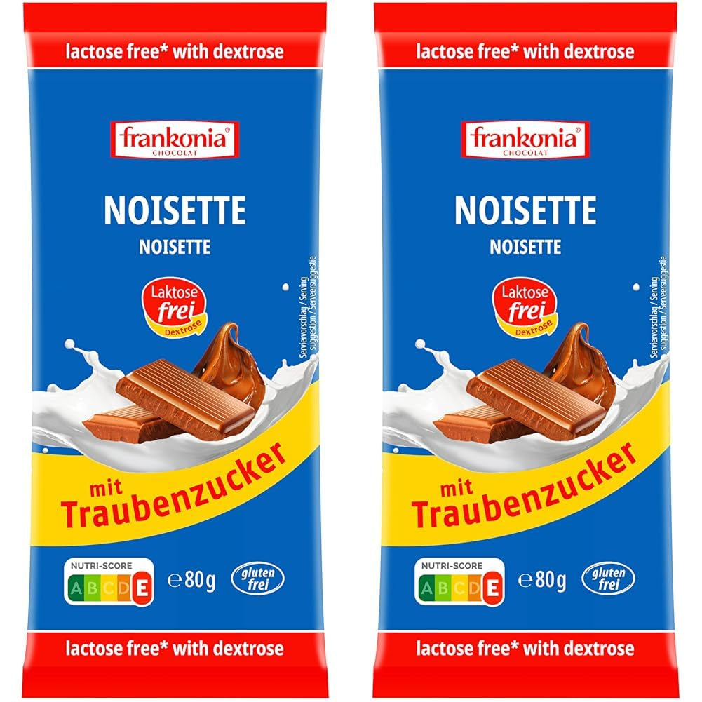 Frankonia Noisette mit Schokolade und Dextrose, laktose- und glutenfrei, 80 Gramm