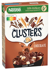 Nestlé CLUSTERS Chocolate, Cerealien aus 59 % Vollkorn, mit Schokolade und Mandeln, enthält Vitamine, Kalzium und Eisen, 1 Packung (1 x 330 g)