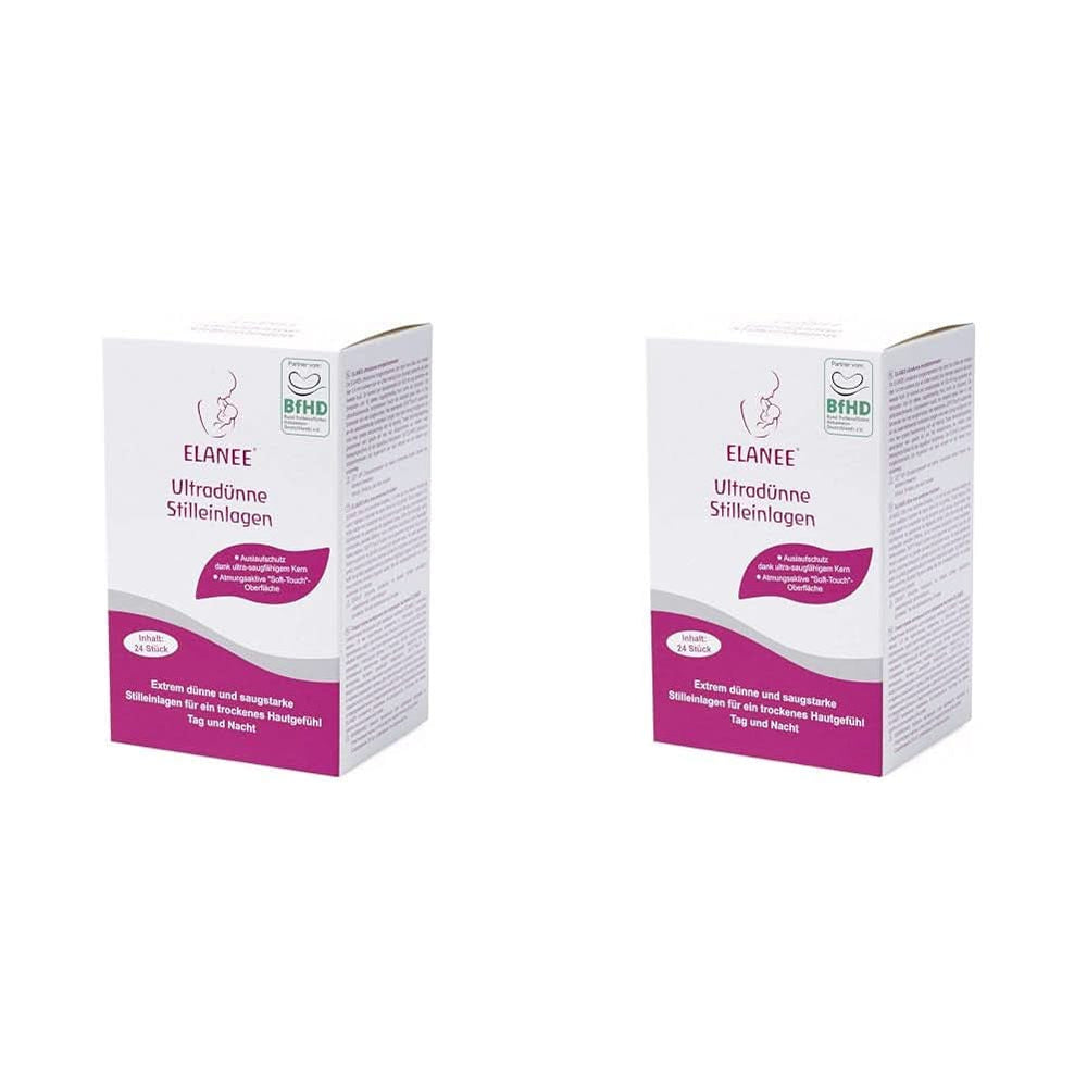ELANEE 219-V1 Ultradünne Stilleinlagen, weiß Zubehör Essen und Stillen Bebe Naty Shop 24 Stück (2er Pack)