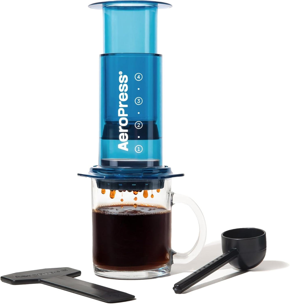 Aparat de cafea și espresso AeroPress Original, aparat de cafea portabil de nivel barista cu cameră, piston și filtre, aparat rapid de cafea și espresso