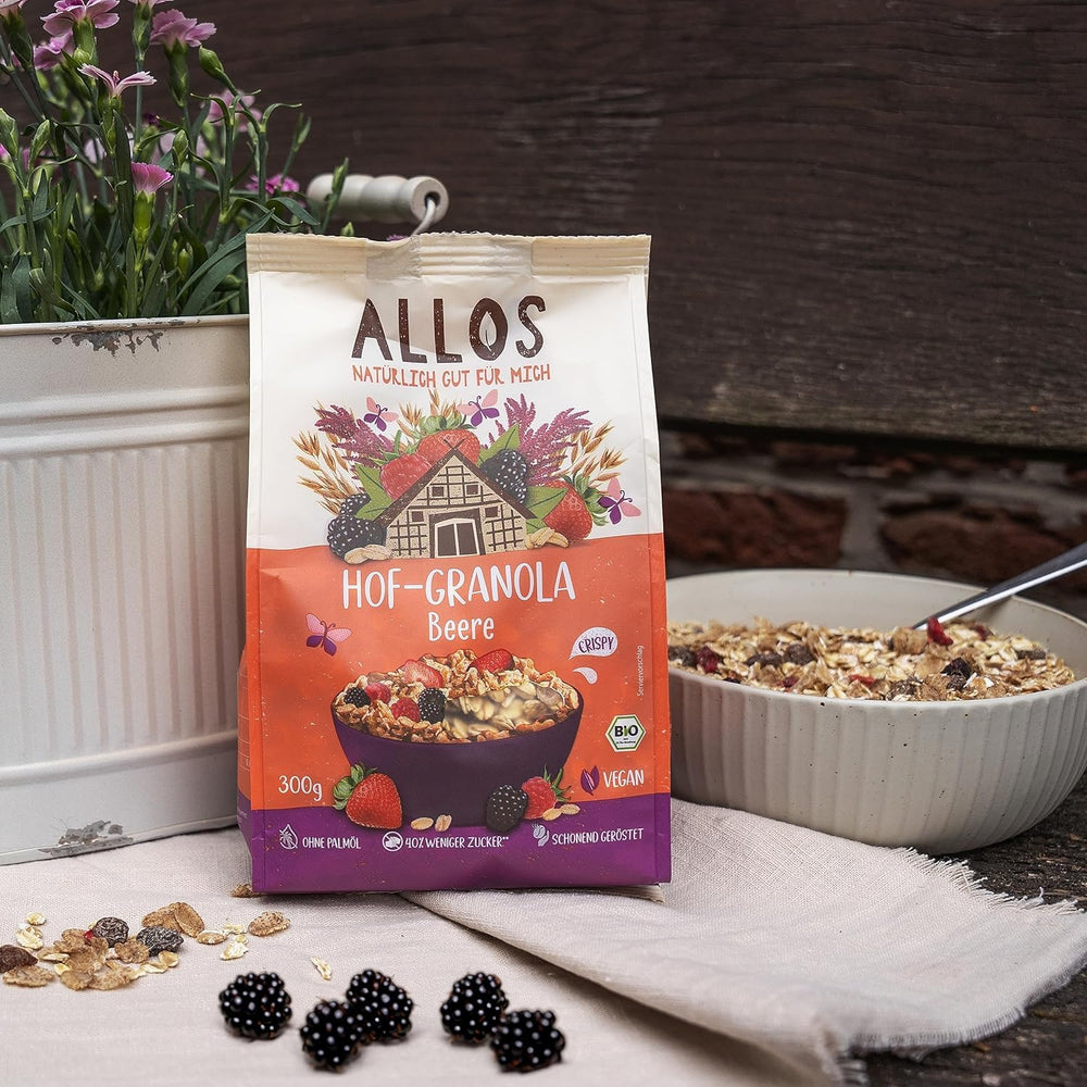 Allos Hof Müsli mit Beeren | Bio-Müsli | Müsli mit Beeren | Knuspriges Müsli | Müsli zum Frühstück | 6er Pack (6 x 300g), 1 Stück (6er Pack)