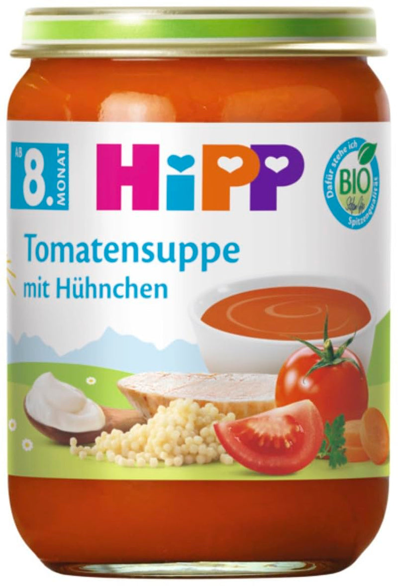 Hipp Bio-Suppe ab 8 Monaten Tomatensuppe mit Huhn, 190G, 6 Packungen (6X190G) Mutter und Kind Naty Shop Standardtitel