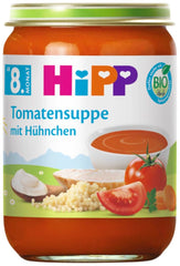 Bio HiPP Hühner-Tomatensuppe (6 x 190g), ab 8 Monaten, ohne Salzzusatz, mit kleinen Stücken – zum Kaulernen, mit Omega 3, in bester Bio-Qualität